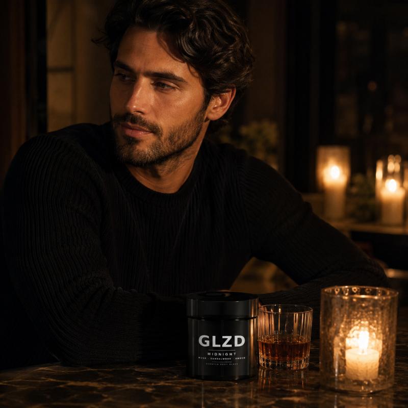 MIDNIGHT Body Glaze — Blue Musk Scent for Men | GLZD